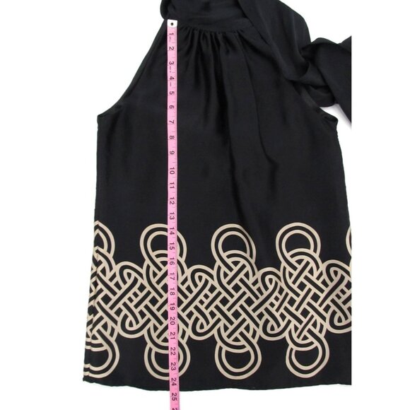 Banana Republic Silk Tie Neck Halter Top Womens Small Black Y2K Office Glam - Picture 8 of 12